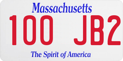 MA license plate 100JB2