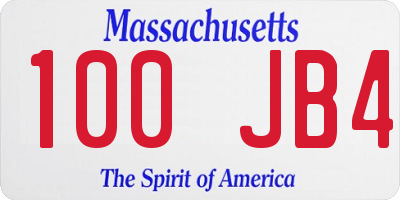 MA license plate 100JB4