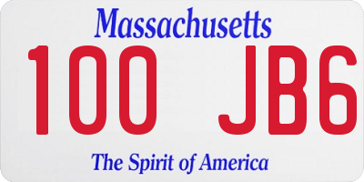 MA license plate 100JB6