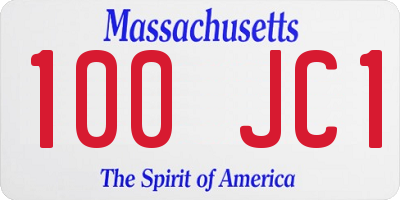 MA license plate 100JC1