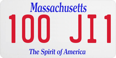 MA license plate 100JI1