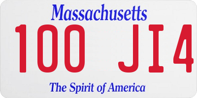 MA license plate 100JI4