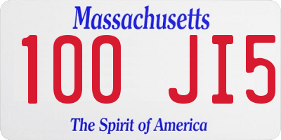 MA license plate 100JI5