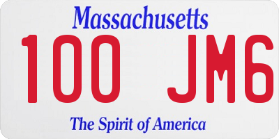 MA license plate 100JM6