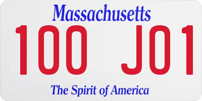 MA license plate 100JO1