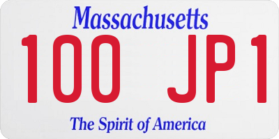 MA license plate 100JP1