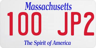 MA license plate 100JP2