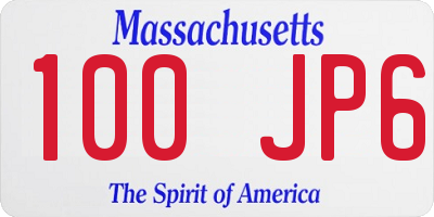 MA license plate 100JP6
