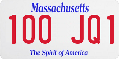 MA license plate 100JQ1