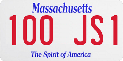 MA license plate 100JS1