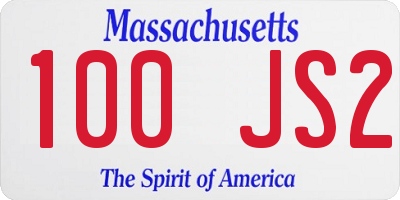 MA license plate 100JS2