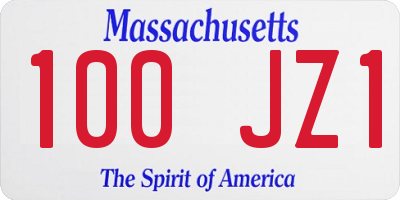 MA license plate 100JZ1