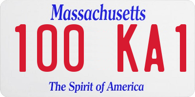 MA license plate 100KA1