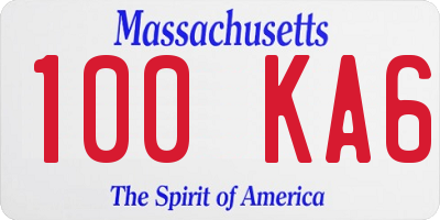 MA license plate 100KA6