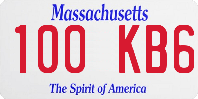 MA license plate 100KB6