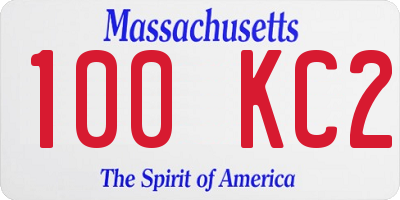 MA license plate 100KC2