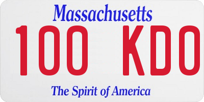 MA license plate 100KD0