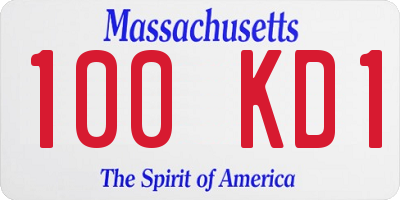 MA license plate 100KD1