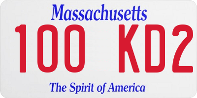 MA license plate 100KD2