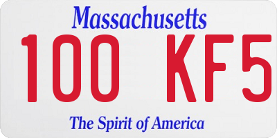 MA license plate 100KF5