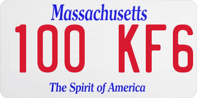 MA license plate 100KF6
