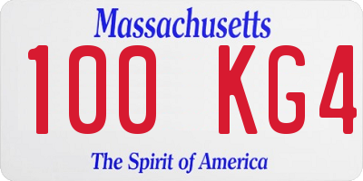 MA license plate 100KG4