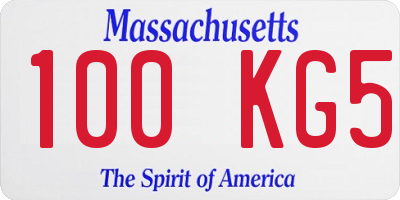 MA license plate 100KG5