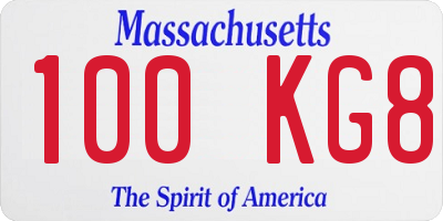 MA license plate 100KG8