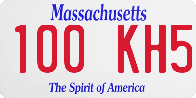 MA license plate 100KH5