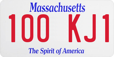 MA license plate 100KJ1