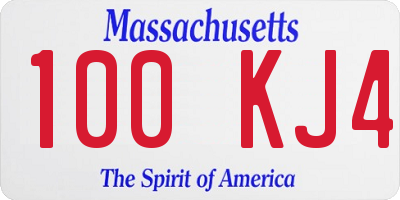 MA license plate 100KJ4