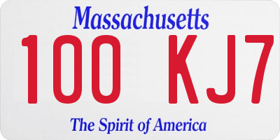 MA license plate 100KJ7