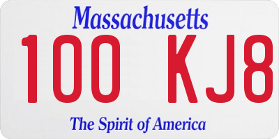MA license plate 100KJ8