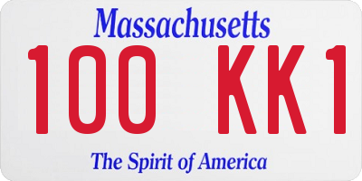 MA license plate 100KK1