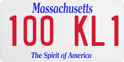 MA license plate 100KL1