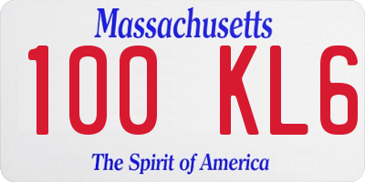 MA license plate 100KL6