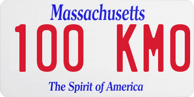 MA license plate 100KM0