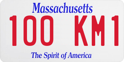 MA license plate 100KM1