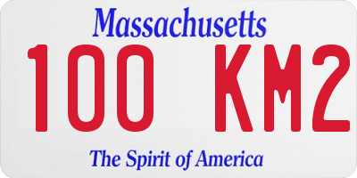 MA license plate 100KM2