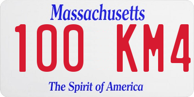 MA license plate 100KM4