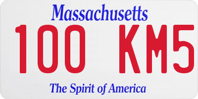 MA license plate 100KM5