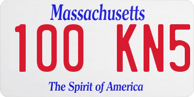 MA license plate 100KN5