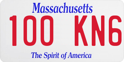 MA license plate 100KN6