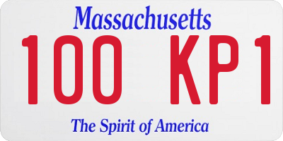 MA license plate 100KP1