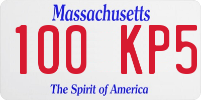 MA license plate 100KP5