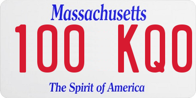 MA license plate 100KQ0