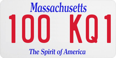 MA license plate 100KQ1