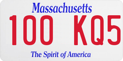 MA license plate 100KQ5