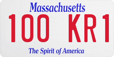 MA license plate 100KR1