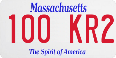 MA license plate 100KR2